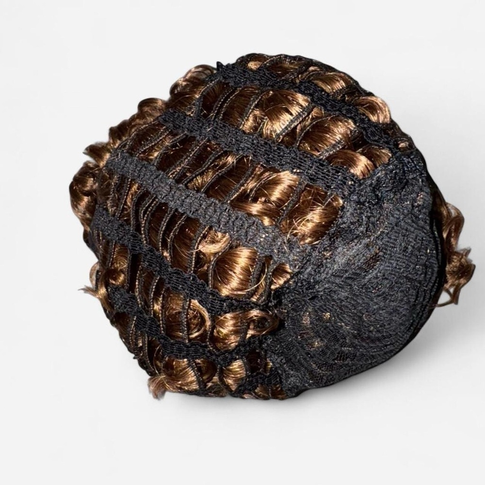 Curly Brown Costume Wig Retro Ringlet Short Wig - Picture 3 of 3